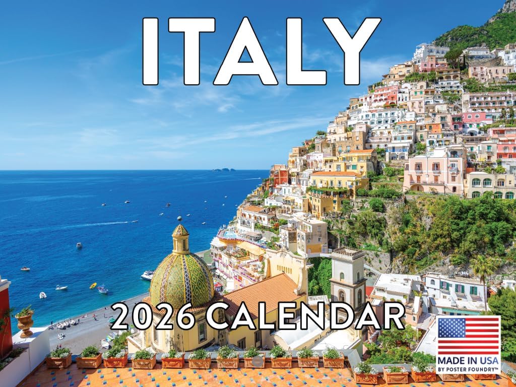 Italy Calendar 2026 Italian Gifts Monthly Wall Calender 12 Month | American Made In The USA