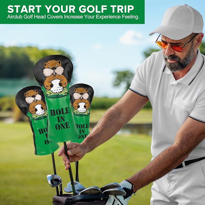 Golf Club Head Covers, Gopher Style Embroidery Golf Club Covers - Image 2
