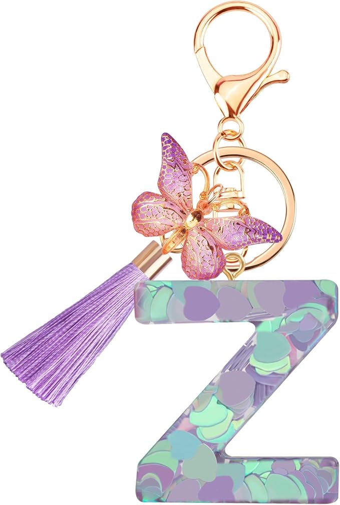 Suweibuke Colourful Cute Initial Letter Keychains by Suweibuke