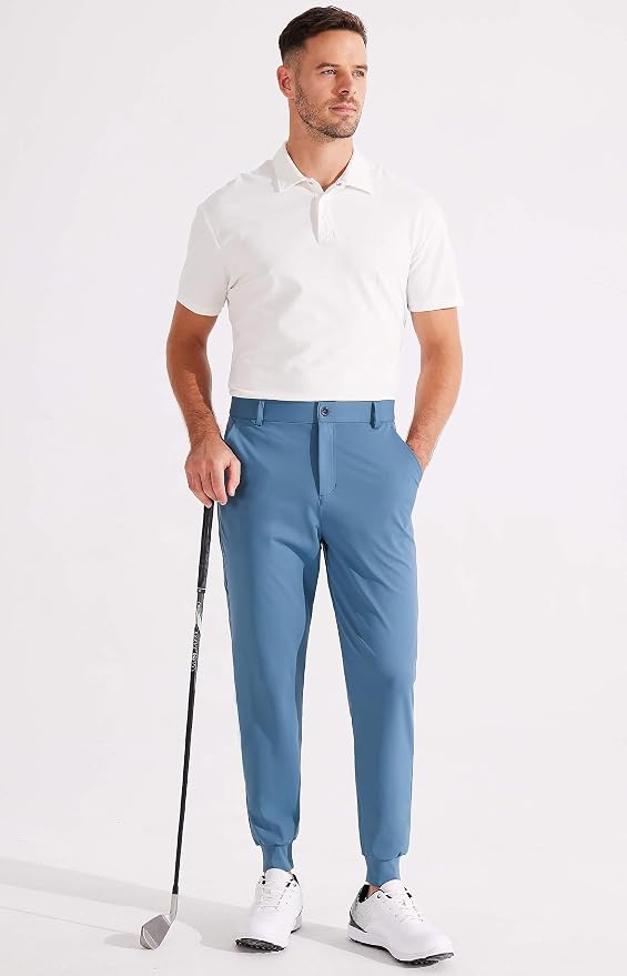 Libin Men's Golf Pants Joggers Lightweight 3 Pockets Slim Fit Soft Stretchy - Image 5