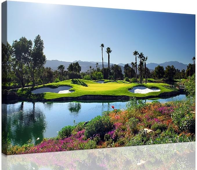 chenchenArt Indian Wells Golf Course Wall Art Picture Golf Course Poster Wall by chenchenArt