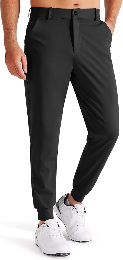 Libin Men's Golf Pants Joggers Lightweight 3 Pockets Slim Fit Soft Stretchy by Libin