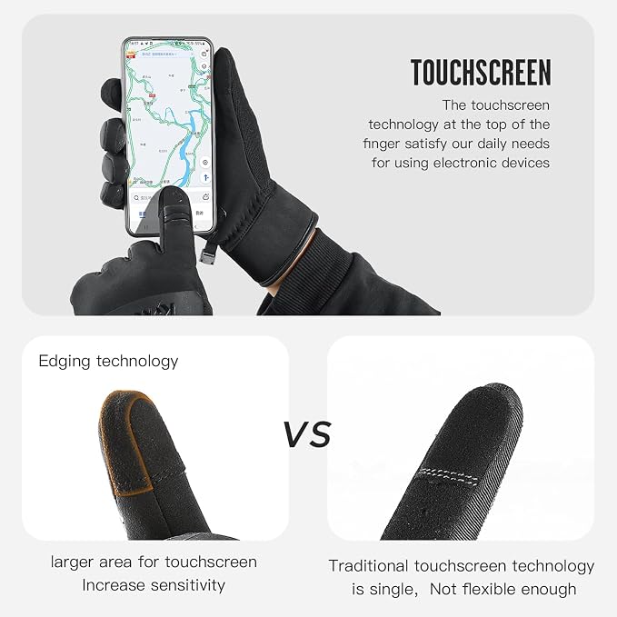 FOXLVDA 10℉ Winter Gloves Men Women, Waterproof Windproof Thermal Touch Screen - Image 5