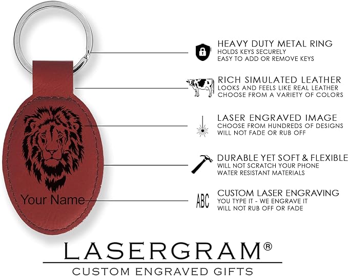 LaserGram Oval Keychain, Golf Ball, Personalized Engraving Included - Image 5