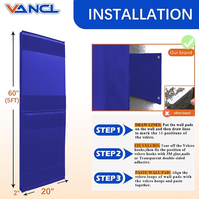 Gym Padding Wall Mount Protection Pad Wall Mats - Image 2