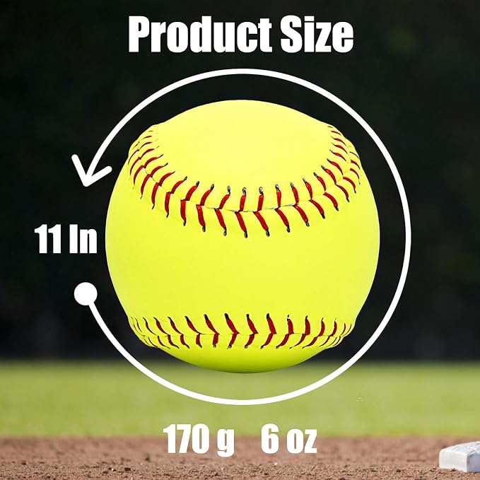 4Pack Softball 12 Inch Slow Pitch Official Size and Weight Autograph Softball - Image 4