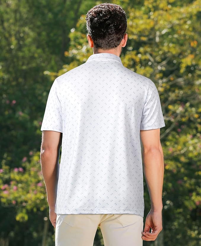 zeetoo Men's Polo Shirts Hawaiian Golf Polos Shirts Short Sleeve Performance - Image 5