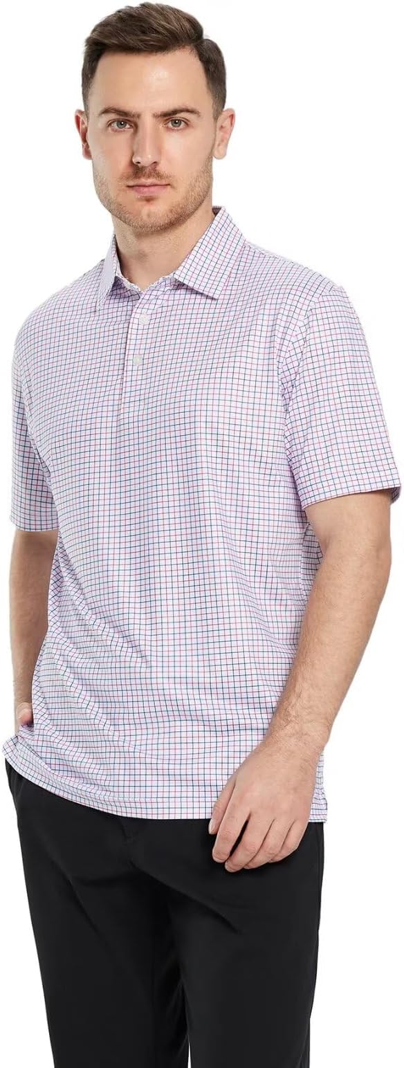 Golf Shirts for Men Dry Fit Short Sleeve Print Performance Moisture Wicking - Image 2