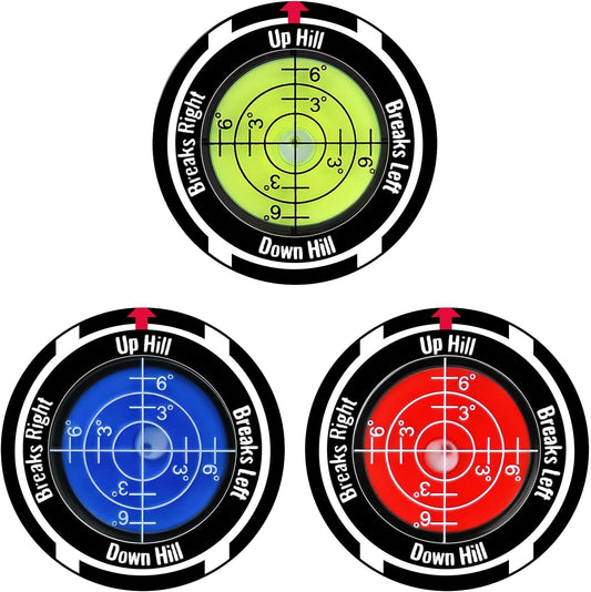 3 Pack Golf Ball Markers for Putting Green, High Precision Pro Golf Green Reader for Men & Women
