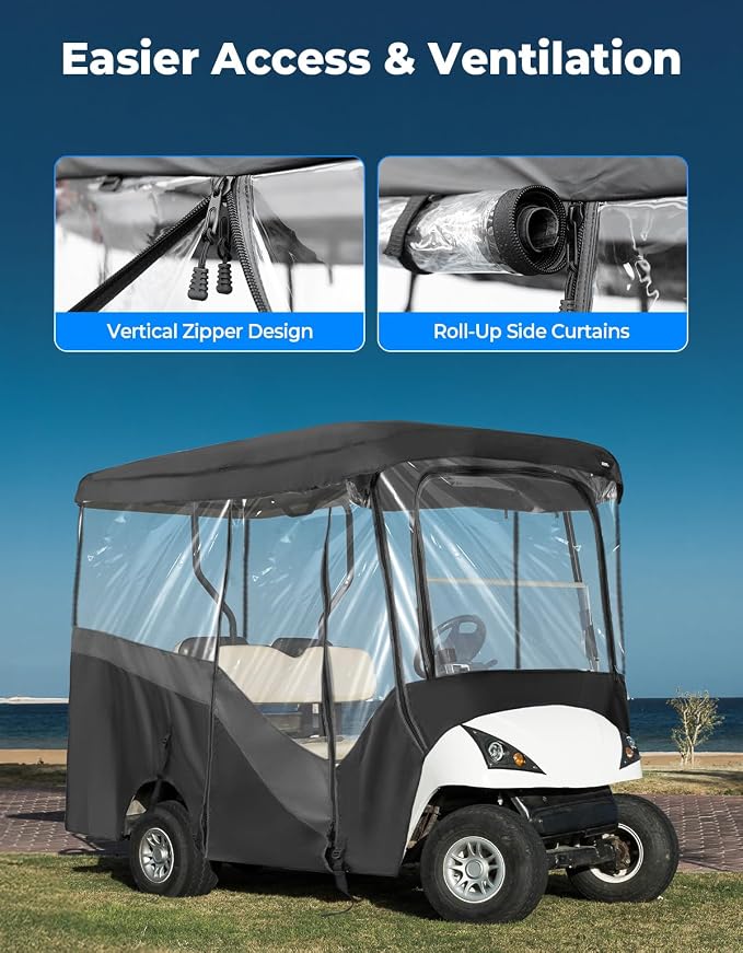 KEMIMOTO Golf Cart Enclosure, 4&6 Passenger Golf Cart Rain Cover, 600D - Image 4