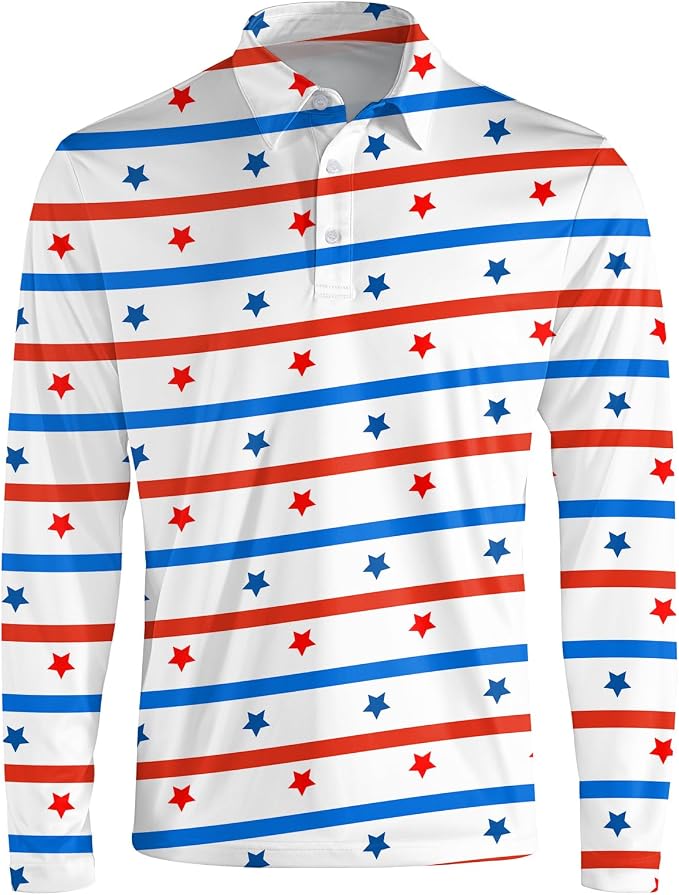 Men's Long Sleeve Golf Shirt Quick Dry 3 Button Work Fishing Outdoor Casual - Image 3