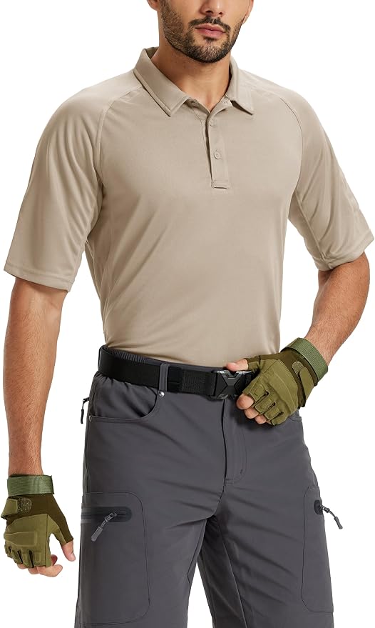 TACVASEN Men's Polo Shirts Short Sleeve Golf Polos Dry Fit UPF 50+ Performance - Image 2