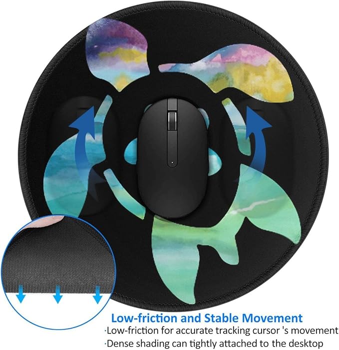 Sea Turtle Mouse Pad, Animal Flower Mouse Pads - Image 2