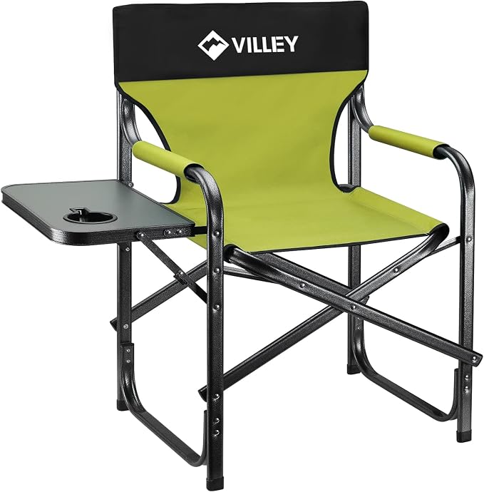 VILLEY Heavy Duty Directors Chair, Folding Camping Chairs, Portable Foldable by VILLEY