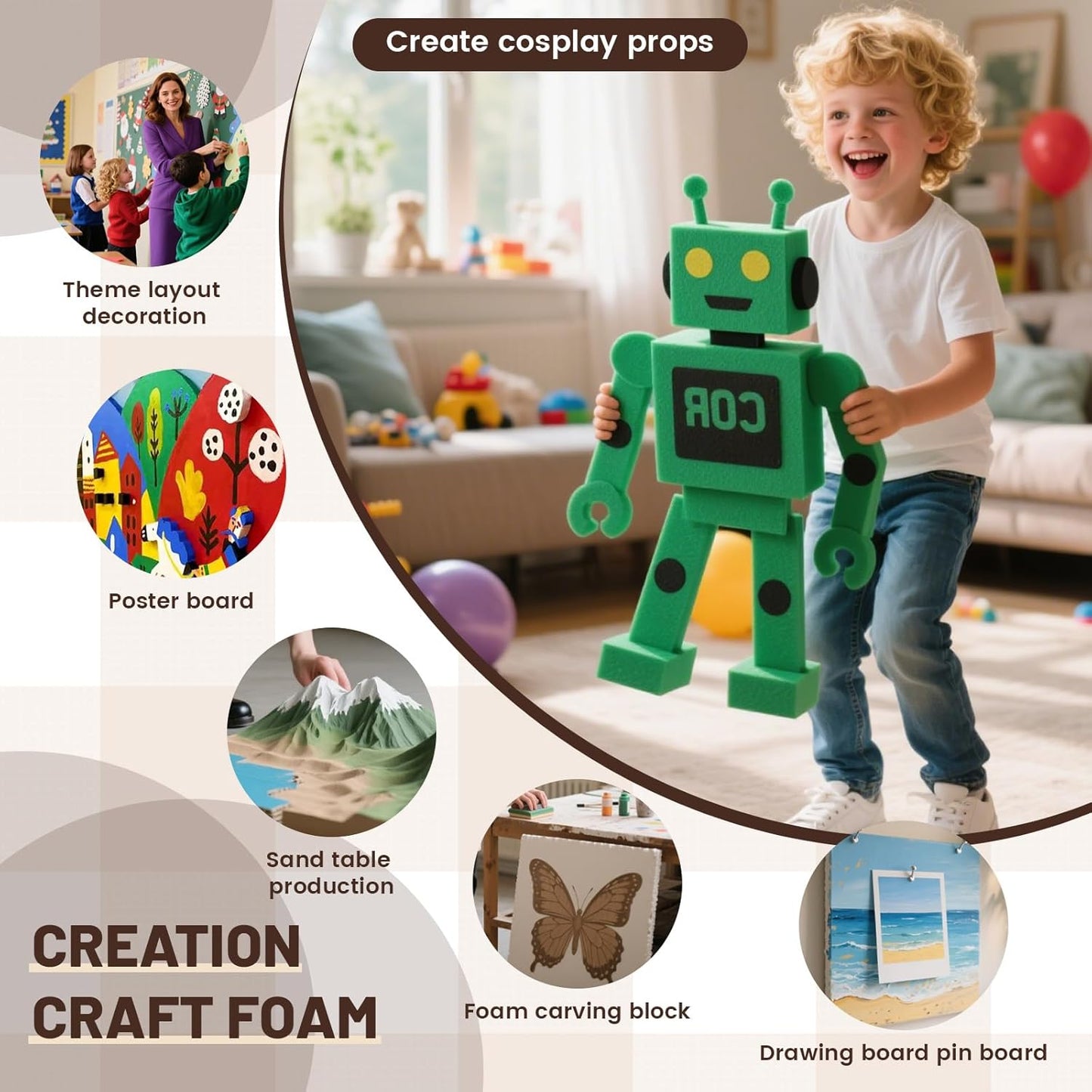 High Density XPS Foam Board,4 Pack 15.6x11.7x0.79in Polystyrene Craft Foam Sheets, Rigid and Easy to Shape,DIY Modeling Art Projects, Party Decoration, Foam Cosplay,Carve, Heat Insulation