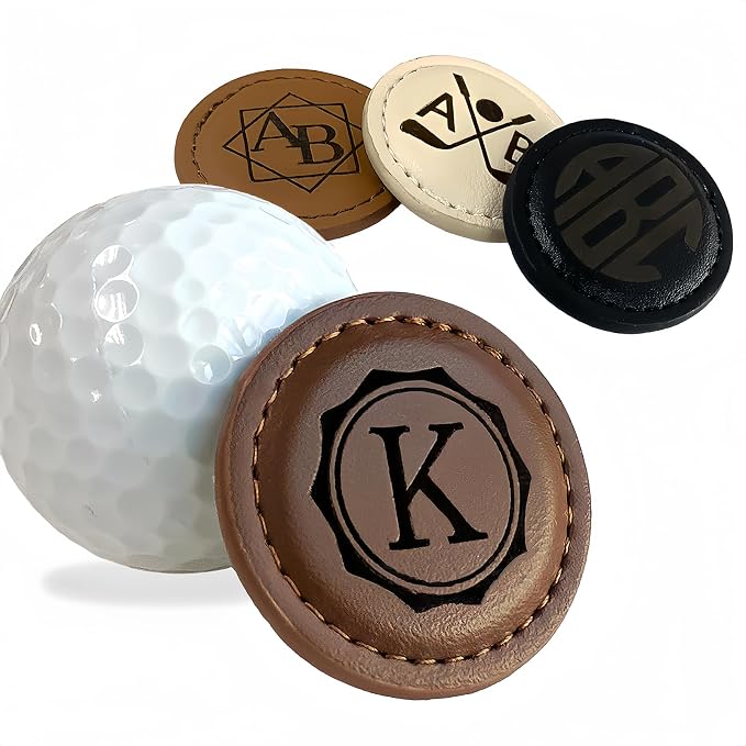 ubjva Custom Leather Golf Ball Marker Personalized Magnetic Golf Accessories by CustomYourMemories