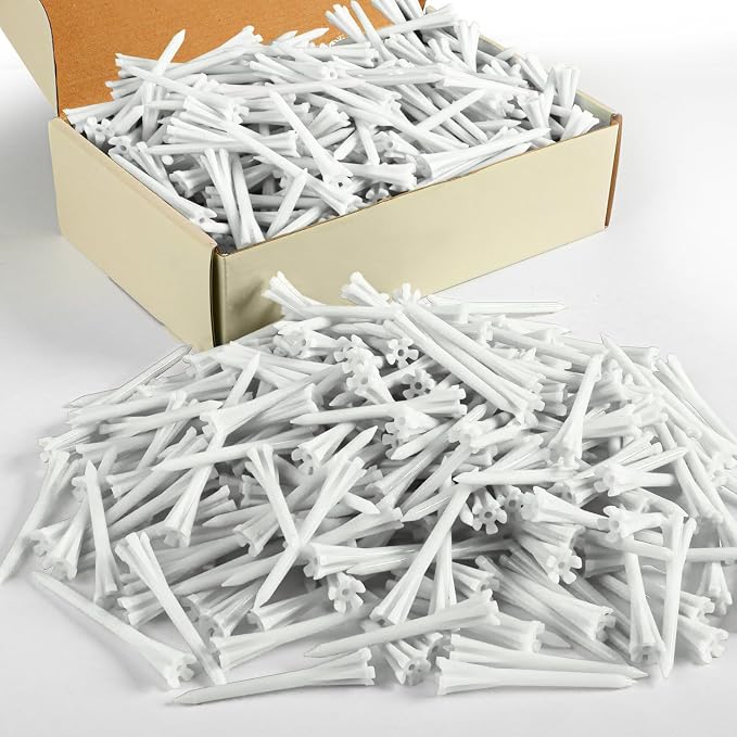 FINGER TEN Golf Tees Plastic Unbreakable Easy to Find Bulk Value 500 Count by FINGERTENSport