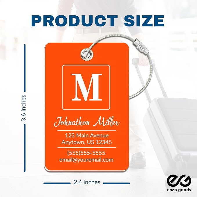Personalized Luggage Tag | 6 Pack | Custom Luggage Tags - Image 2