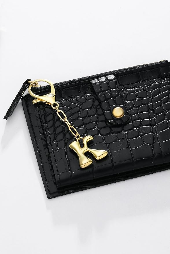 Gold Bubble Initial Keychain Charm - Image 4