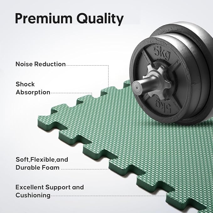 Home Gym Mat, Puzzle Exercise Mat, EVA Interlocking Foam Floor Tiles - Image 4