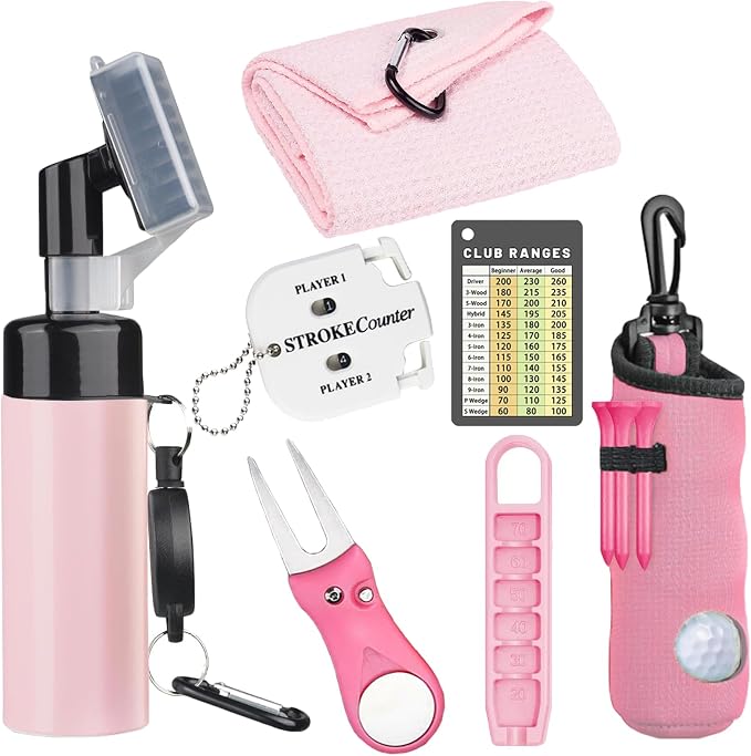 7Pcs Golf Accessories Kit, Include Golf Club Cleaner Towel Ball Bag Divot Tool by karamagic