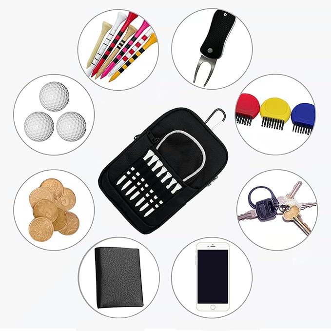Golf Ball Pouch, Tee Organizer Bag Accessory Clip, Holder - Image 4