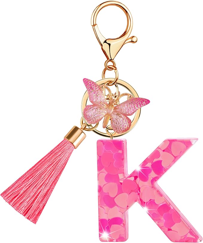 Suweibuke Colourful Cute Initial Letter Keychains by Suweibuke