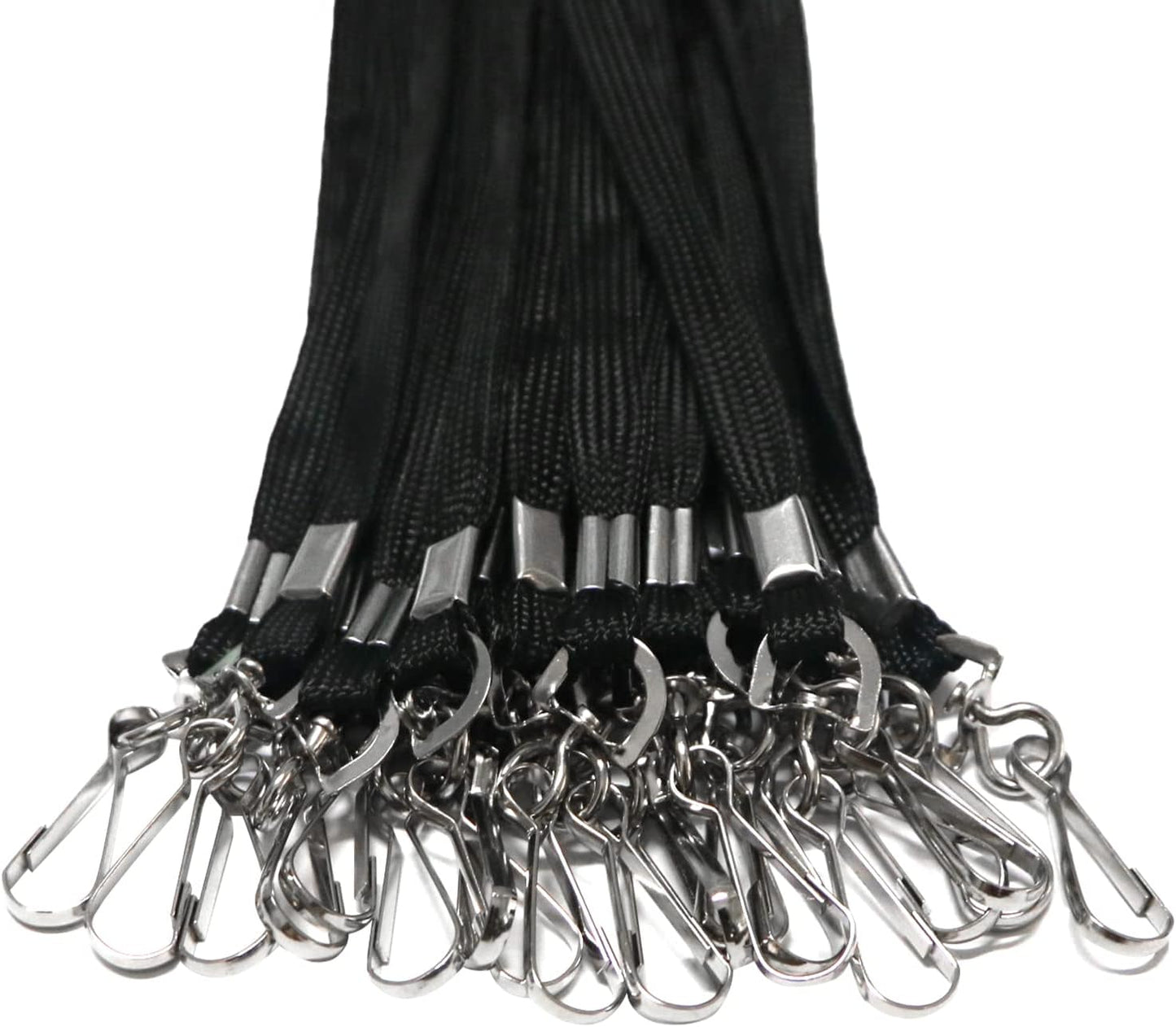 120 Pcs Black Lanyards Premium Bulk Flat Lanyards 36" with Swivel J Hook for ID Name Badge Holder, VIP, School, Kids, Coach, Conference, Festival and Hang Keys