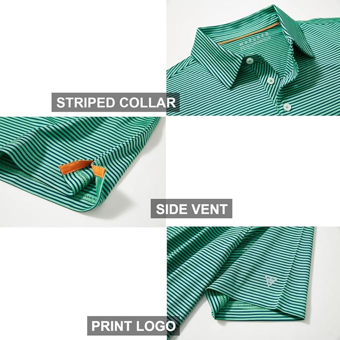 Golf Shirts for Men Dry Fit Short Sleeve Print Performance Moisture Wicking - Image 4