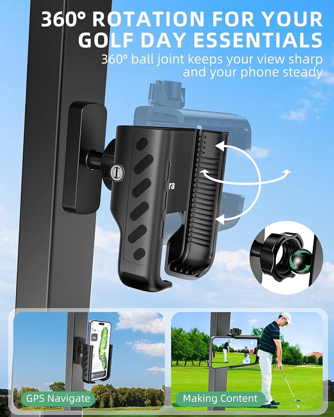 Golf Cart Phone Holder, 360° Adjustable Universal Golf Magnetic Phone Mount - Image 4