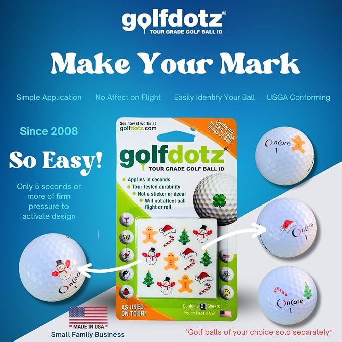 Golfdotz - USGA Rule Conforming Golf Ball Markers, Golf Ball Stickers - Image 2