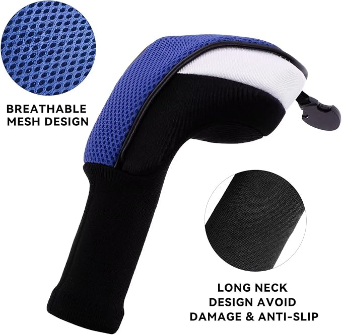 Golf Club Head Cover for Driver Fairway Hybrid 3 Pcs Woods Headcovers, Golf - Image 2
