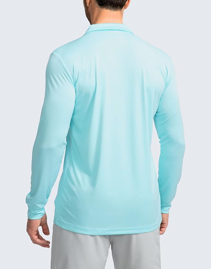 Men's Polo Shirt Long Sleeve Golf Shirts Lightweight UPF 50+ Sun Protection - Image 2