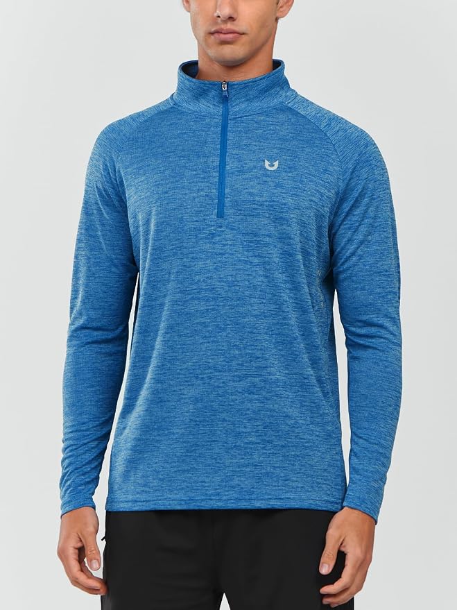 NORTHYARD Quarter Zip Pullover Men Running Shirt Long Sleeve Moisture Wicking - Image 2
