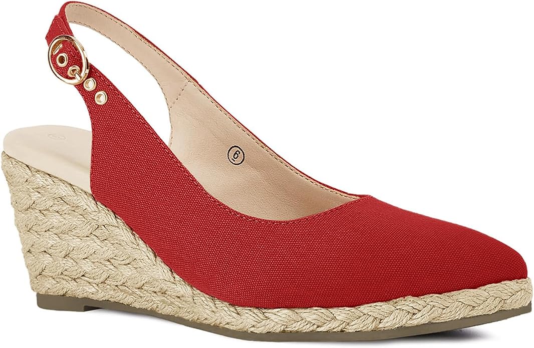 Juliet Holy Womens Wedge Sandals Espadrilles Closed Toe Slingback Buckle Strap by JulietHoly