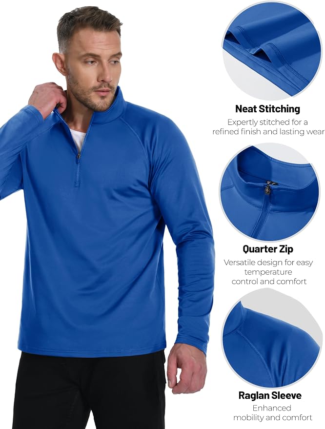 Boladeci Men's Quarter Zip Pullover Premium Fleece Lined Long Sleeve Golf - Image 4