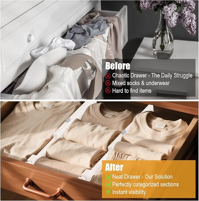 4 Pack 4" High Drawer Dividers, Dresser Drawer Organizer, Drawer Separators - Image 4