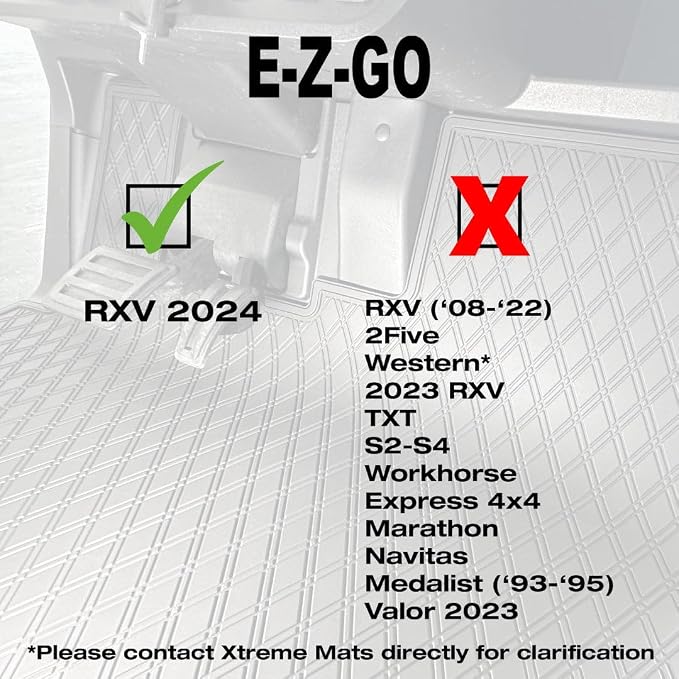 E-Z-GO RXV ALL Trim levels / Valor Golf Cart Floor Mat - Image 2