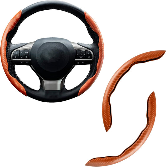 Amiss Carbon Fiber Anti-Skid Steering Wheel Cover, Universal 99% Car Wheel Cover Protector, Orange