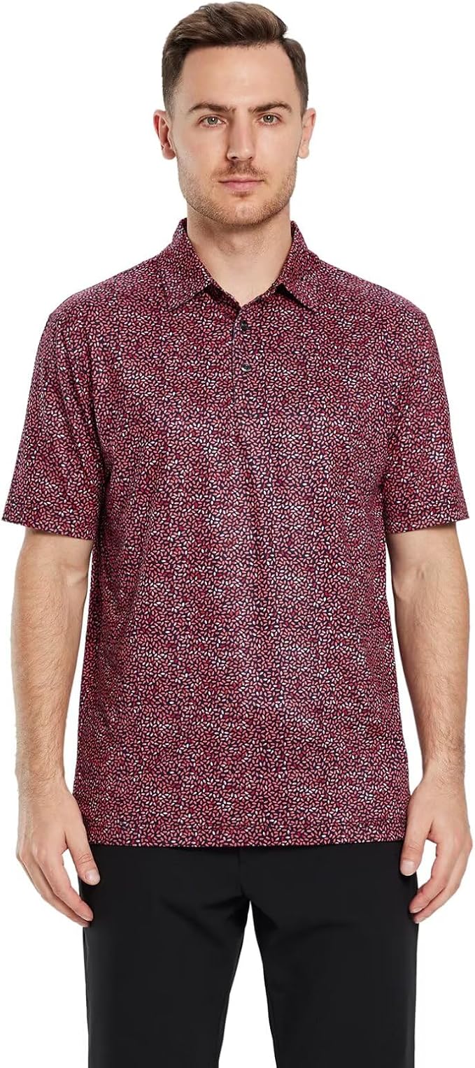 Golf Shirts for Men Dry Fit Short Sleeve Print Performance Moisture Wicking - Image 2