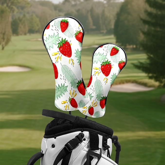 Premium Leather Golf Club Headcovers, Mango Pattern Fits Driver Hybrid Fairway - Image 6