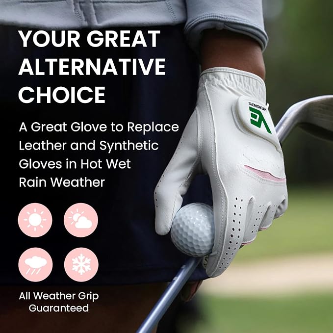 Womens Ladies Golf Rain Gloves Value 3 Pack Left Right Hand, Enhanced Wet Hot - Image 4