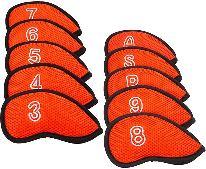 10Pcs/Pack New Meshy Golf Iron Covers Set Golf Club Head Cover Fit Most Irons - Image 3