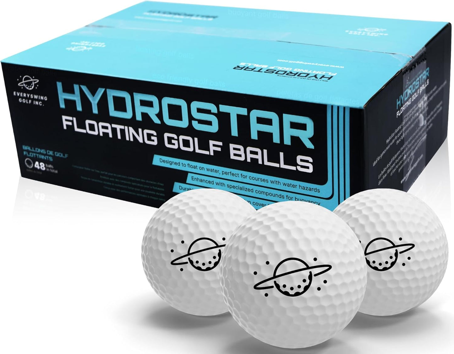HydroStar Floating Golf Balls – Lightweight Golf Balls for Water Hazards & Pool Practice - Golf Balls That Float in Water