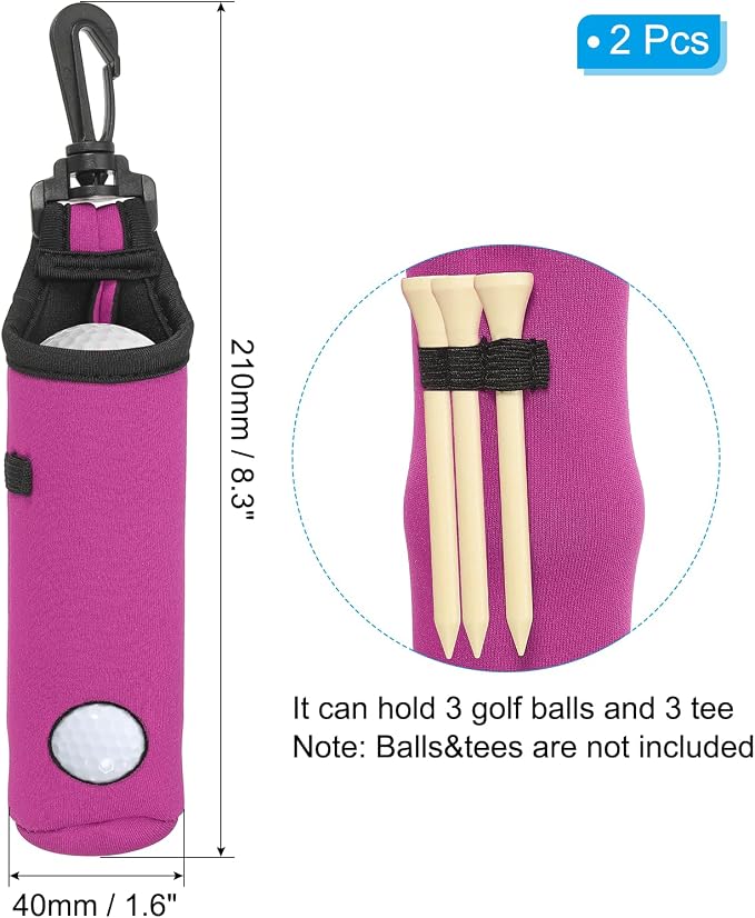 PATIKIL Golf Ball Carry Bag Golf Tee Holder Pouch Portable Neoprene Golf Ball - Image 2