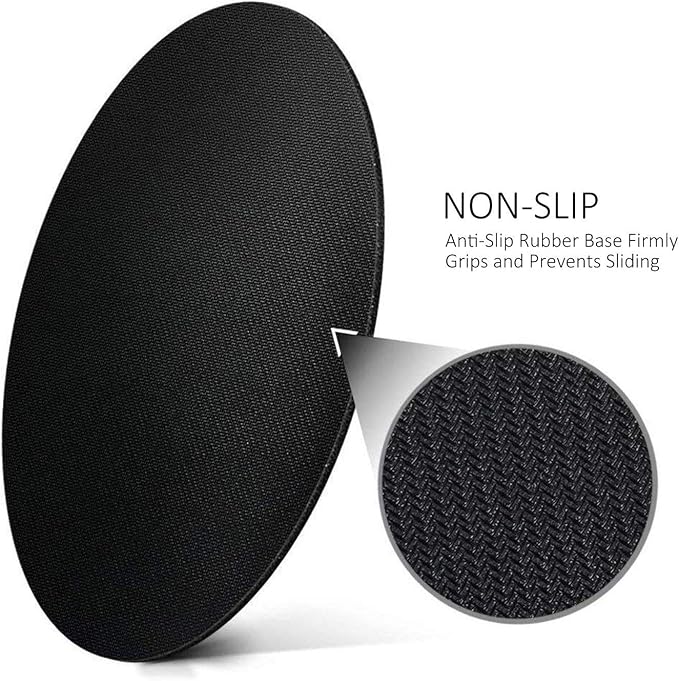 Mouse Pad Black White Polka Dot, Round Mousepad, Non-Slip Rubber Base Mouse Mat - Image 3
