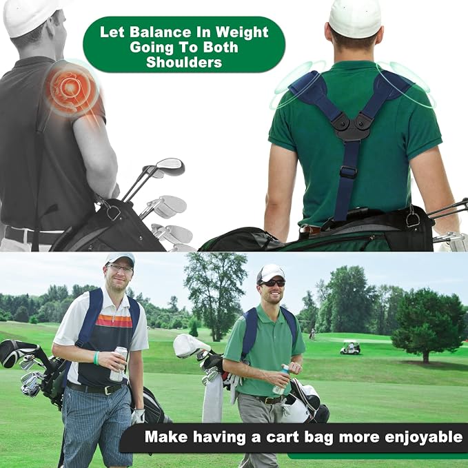 BIG TEETH Golf Bag Straps Swivel Backpack Straps Golf Bag Double Strap - Image 2