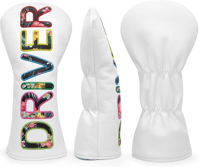 Golf Club Head Covers White for Driver, Fairway Hybrid Woods - Image 4