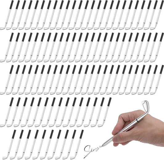 100 Pcs Mini Golf Club Ballpoint Pens 1.0 mm Bulk, Decorative Mini Golf Ballpoint Clubs Pen Ball Ergonomic Pen for Students School Office Souvenirs Funny Sports Golfing Club Props Party Favors Decor
