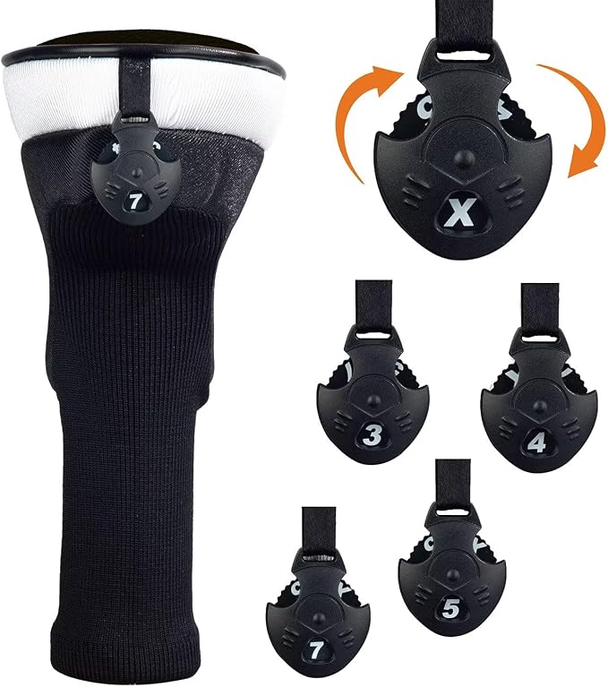 Golf Club Head Cover for Driver Fairway Hybrid 3 Pcs Woods Headcovers, Golf - Image 5